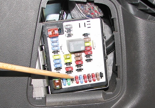fuse box on a tow vehicle