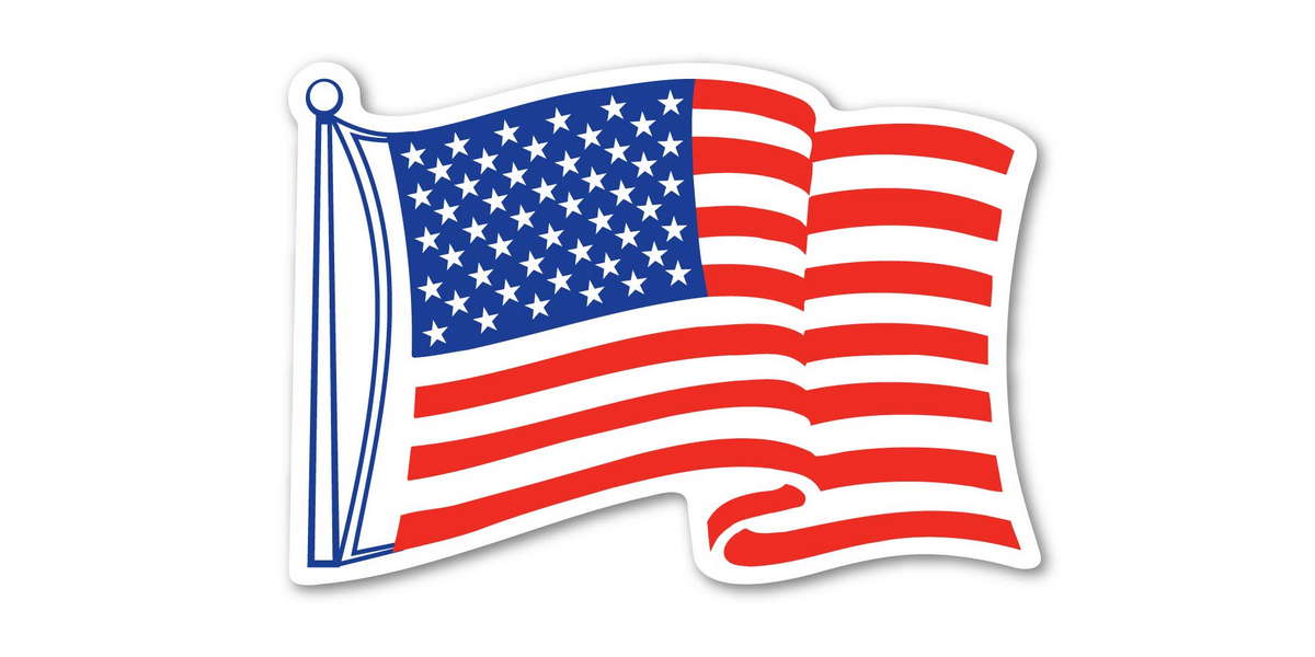 American Flag Waving Magnet