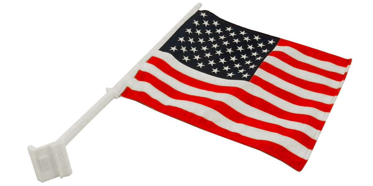 U.S. Flag - Hooks onto Car Window