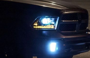 Dodge Ram with 6000K LED headlights and fog lights